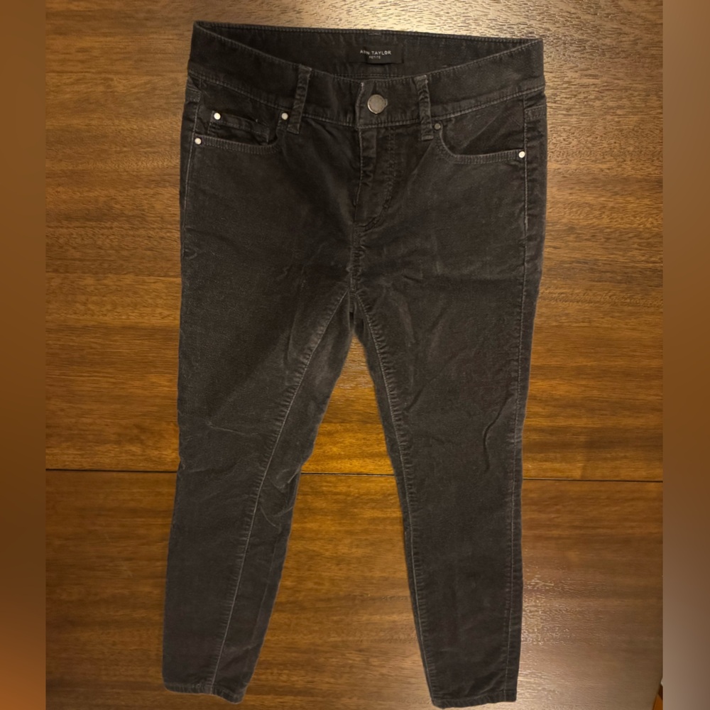 Ann Taylor Petite Black Corduroy Pants